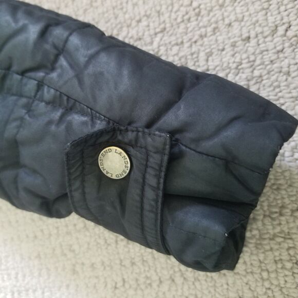 Land's End Womens Black Winter Hooded Down Knee Length Jacket Size XS 2-4 - Picture 7 of 13